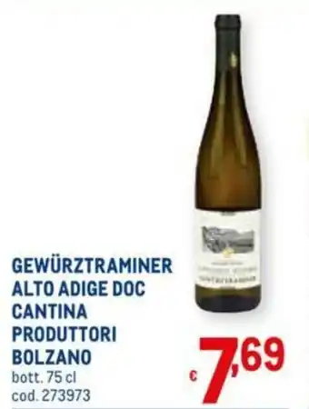 Metro Gewürztraminer Alto Adige DOC Cantina Produttori Bolzano 75cl offerta