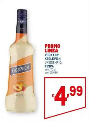 Metro Keglevich Vodka 18° Pesca 70cl offerta