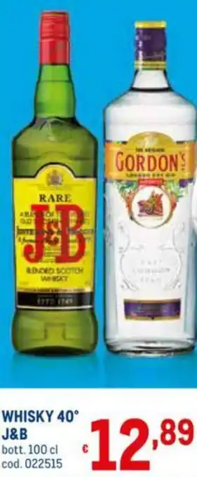 Metro J&B Whisky 40° 100cl offerta