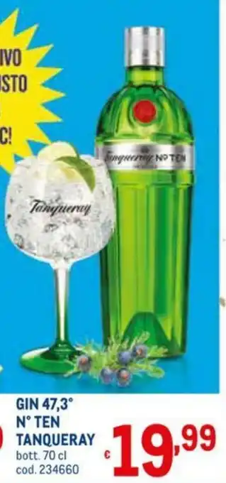 Metro Tanqueray Gin 47,3° N° Ten 70cl offerta