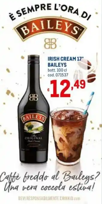 Metro Baileys Irish Cream 17° 100cl offerta