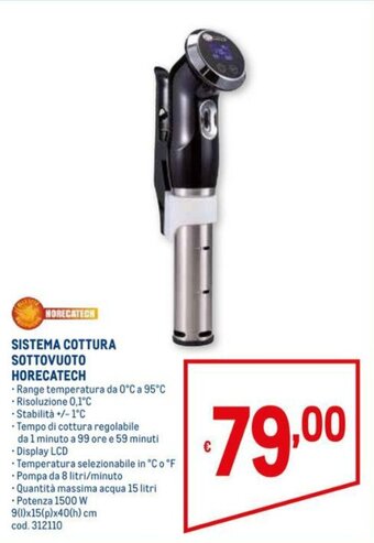 Metro Horecatech Sistema Cottura Sottovuoto offerta