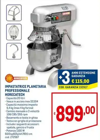 Horecatech Professionale Impastatrice Planetaria