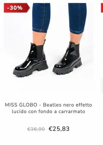 Globo Moda Miss globo beatles nero effetto lucido con dondo a carrarmatp offerta