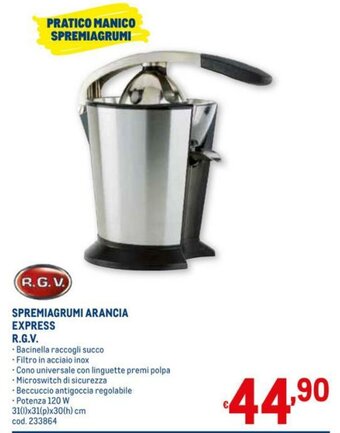 Metro R.G.V. Spremiagrumi Arancia Express offerta
