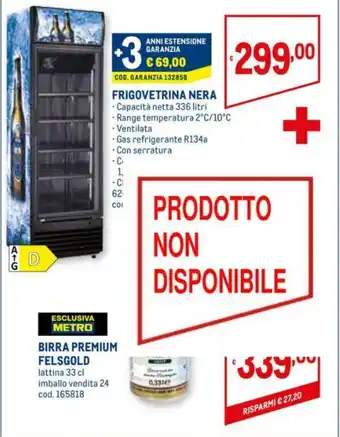 Metro Nera Frigovetrina offerta