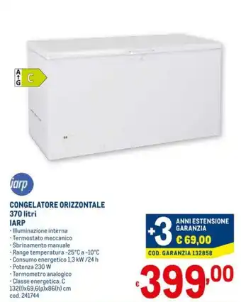 Metro iarp Congelatore Orizzontale 370 litri offerta