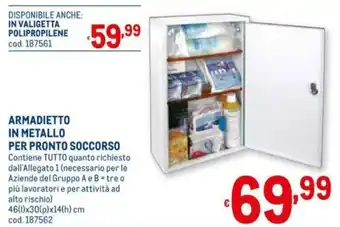 Armadietto in Metallo per Pronto Soccorso