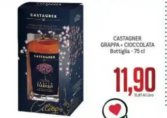 Supermercati Piccolo Castagner Grappa + Cioccolata Bottiglia 75 cl offerta