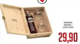 Supermercati Piccolo Segnana Grappa + 2 Bicchieri offerta