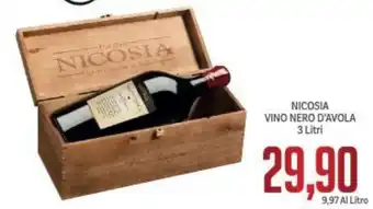 Supermercati Piccolo Nicosia Vino Nero D'Avola 3 Litri offerta
