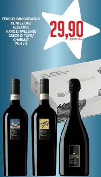 Supermercati Piccolo Feudi Di San Gregorio Confezione Elegance Fiano Di Avellino/ Greco Di Tufo/ Charmat 75 cl x 3 offerta