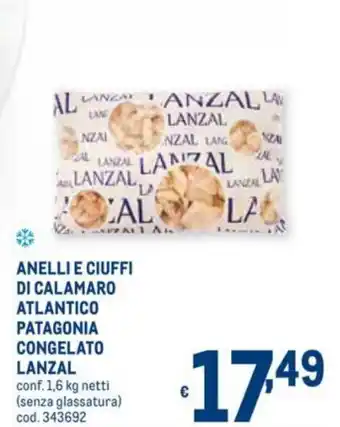 Lanzal Anelli Ciuffi di Calamaro Atlantico Patagonia Congelato 1,6kg