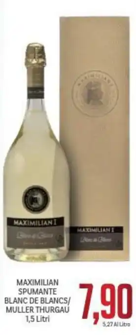 Supermercati Piccolo Maximilian Spumante Blanc De Blancs/Muller Thurgau 1,5 Litri offerta