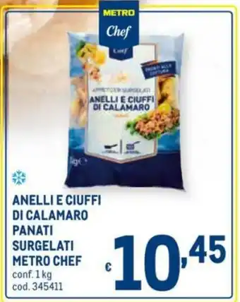 Metro Metro Chef Anelli e Ciuffi di Calamaro Panati Surgelati 1kg offerta