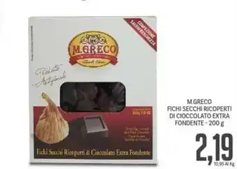 Supermercati Piccolo M.Greco Fichi Secchi Ricoperti Di Cioccolato Extra Fondente 200 g offerta