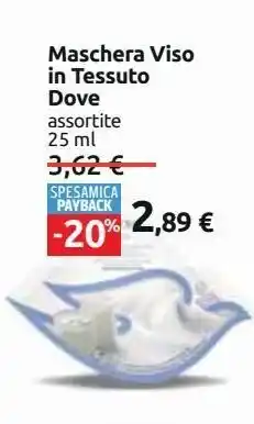 Carrefour Iper Maschera viso in tessuto dove offerta