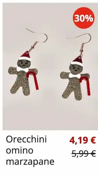Orecchini omino marzapane