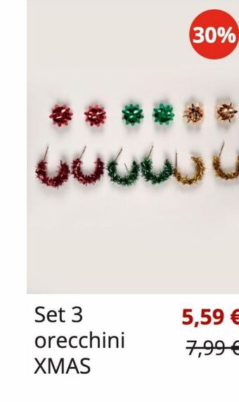 Piazza Italia Set 3 orecchini xmas offerta