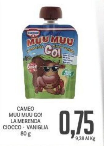 Supermercati Piccolo Cameo Muu Muu Go! La Merenda Ciocco -Vaniglia 80 g offerta