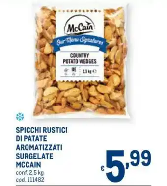 McCain Spicchi Rustici di Patate Aromatizzati Surgelate 2,5kg