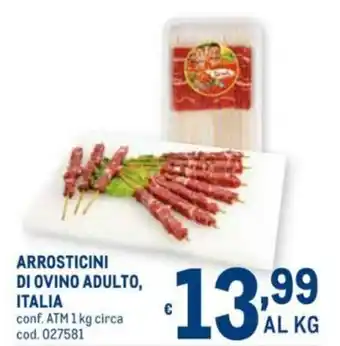 Metro Arrosticini di Ovino Adulto, Italia 1kg offerta