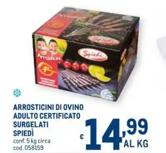 Metro Spiedì Arrosticini di Ovino Adulto Certificato Surgelati 5kg offerta