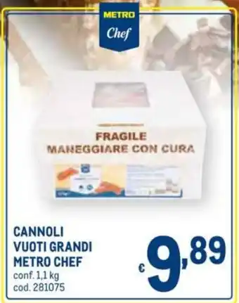 Metro Chef Cannoli Vuoti Grandi 1,1kg