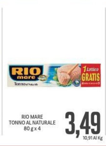 Supermercati Piccolo Rio Mare Tonno Al Naturale 80 g x 4 offerta