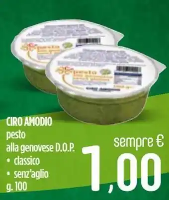 Ciro Amodio Ciro Amodio pesto alla genovese D.O.P. classico, senz'aglio g. 100 offerta