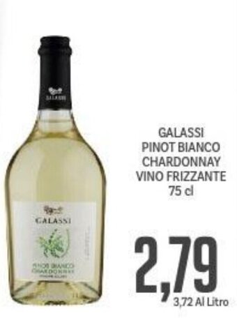 Supermercati Piccolo Galassi Pinot Bianco Chardonnay Vino Frizzante 75 cl offerta