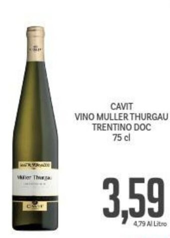 Supermercati Piccolo Cavit Vino Muller Thurgau Trentino DOC 75 cl offerta