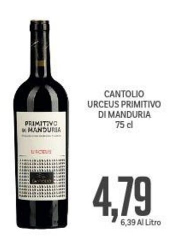 Cantolio Urceus Primitivo Di Manduria 75 cl