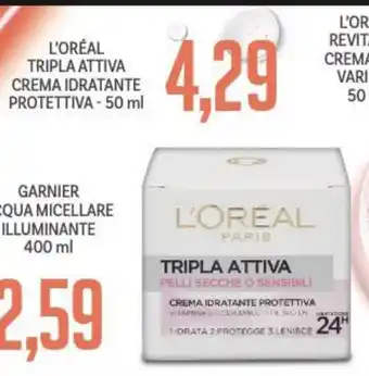 Supermercati Piccolo L'Oréal Tripla Attiva Crema Idratante Protettiva 50 ml offerta