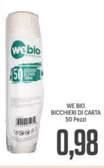 Supermercati Piccolo We Bio Bicchieri Di Carta 50 Pezzi offerta