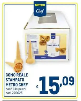 Metro Metro Chef Cono Reale Stampato 144 pezzi offerta