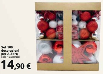 Carrefour Set 100 decorazioni per Albero colori assortiti offerta