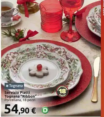 Carrefour Servizio Piatti Tognana "Ribbon" Porcelana, 18 pezzi offerta