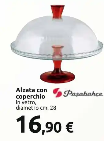 Carrefour Alzata con coperchio in vetro, diametro 28 cm. offerta