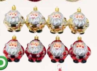 Carrefour Set 4 sfere decorative forma Babbo Natale colori assortiti offerta