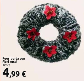 Fuoriporta con Fiori rossi 40 cm