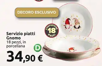 Carrefour Servizio piatti Gnomo 18 pezzi, in porcellana offerta