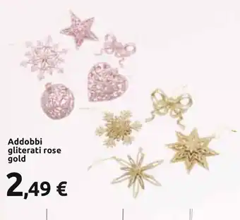 Carrefour Addobbi gliterati rose gold offerta