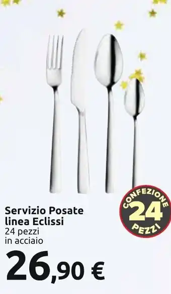 Carrefour Servizio Posate linea Eclissi 24 pezzi in acciaio offerta
