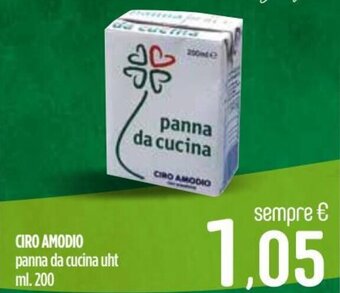 Ciro Amodio Ciro Amodio panna da cucina uht ml. 200 offerta