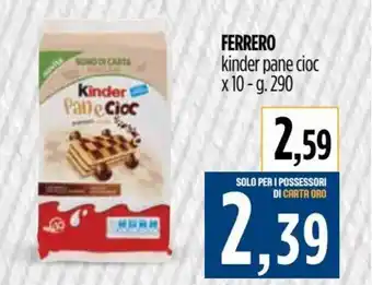 Ferrero kinder pane cioc x 10 - g. 290