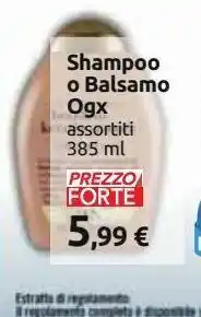 Carrefour Iper Shampoo o balsamo ogx offerta