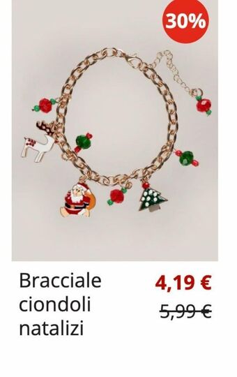Bracciale ciondoli natalizi