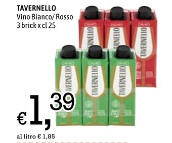 Tavernello Vino Bianco/Rosso 3 brick x cl 25