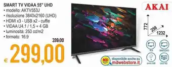 MD Discount Akai Smart TV VIDAA 55" UHD offerta